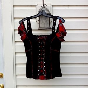 TRIPP NYC CORSET SIZE SMALL EVERY PANEL HAS STRETCH TO IT, GORGEOUS TARTAN